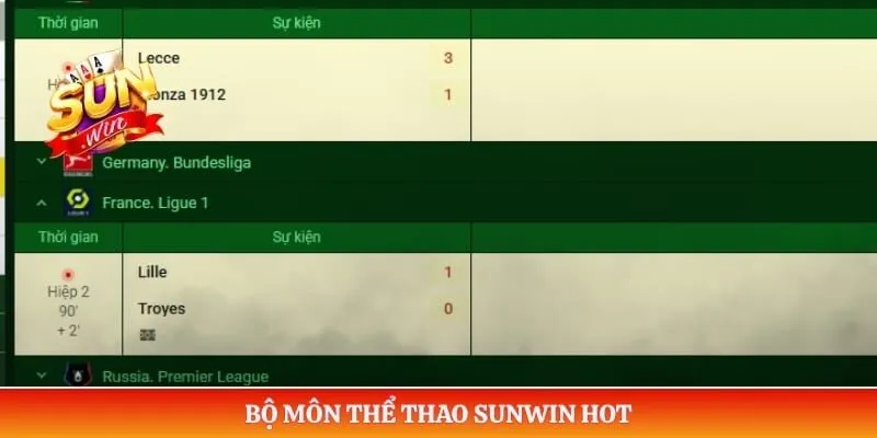 Bộ môn thể thao Sunwin hot